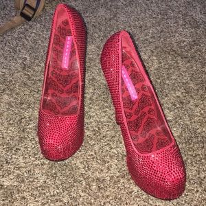 red sparkly heels